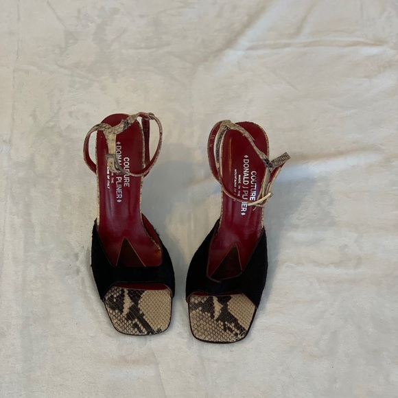 Vintage Donald Pliner Brown Haircalf & Snakeskin Sandals, Sz 10, Never worn! - Picture 3 of 12